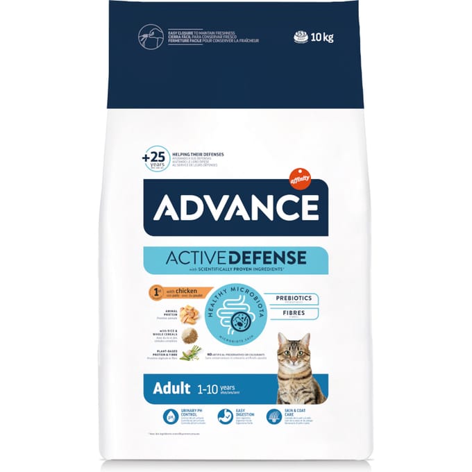 8 ,5 kg + 1,5 kg gratis! Advance droogvoer voor katten - Adult met Kip & Rijst 10 kg