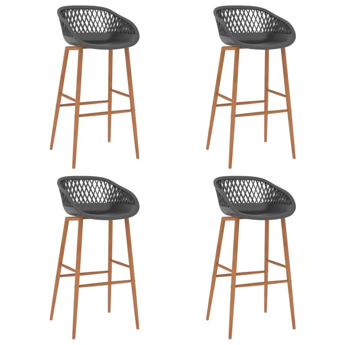 vidaXL - Barstoelen - 4 - st - grijs
