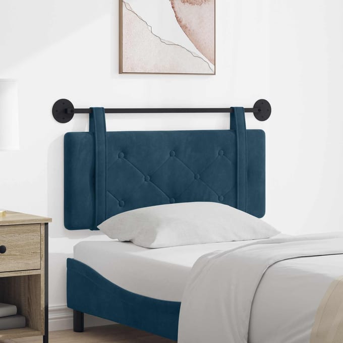 vidaXL - Hangend - hoofdbord - Blauw - Fluweel