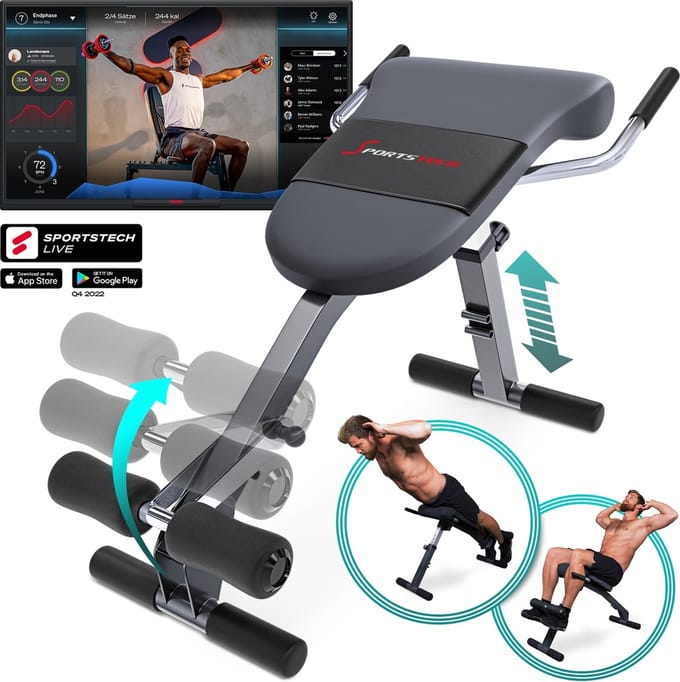 Sportstech BRT200 - rugtrainer - buiktrainer - hellingshoek instelbaar
