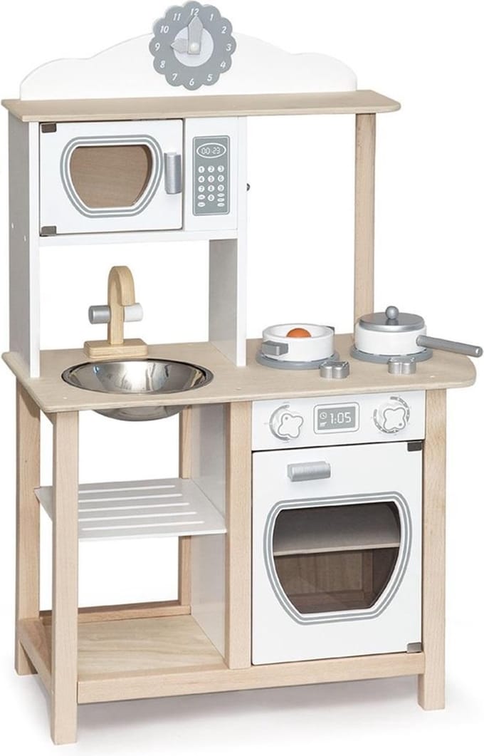 Vigatoys Houten Speelkeuken Wit met Magnetron