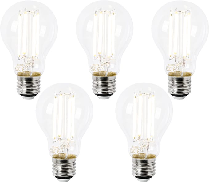 LUEDD Set van 5 E27 LED lamp A60 helder 2,2W 470 lm 2700K