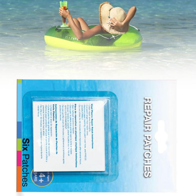 6 Stuks Opblaasbare Reparatiepatch Waterdicht Flexibel Zelfklevend Zwembadpatch voor Opblaasbare Bedden blue