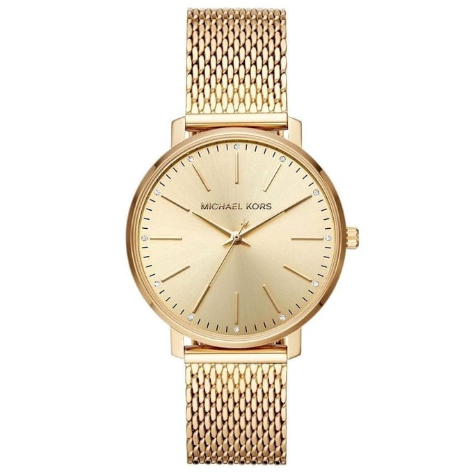 Michael Kors MK4339 Pyper Quartz Crystal Gold Dial dameshorloge