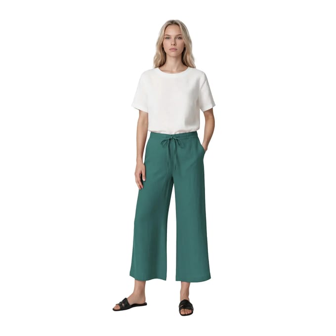 Damesbroek met wijde pijpen Haris Cotton Essentials Drawstring Waist