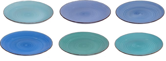 Studio Tavola Dinerborden Ocean Blue ø 26.5 cm - 6 stuks