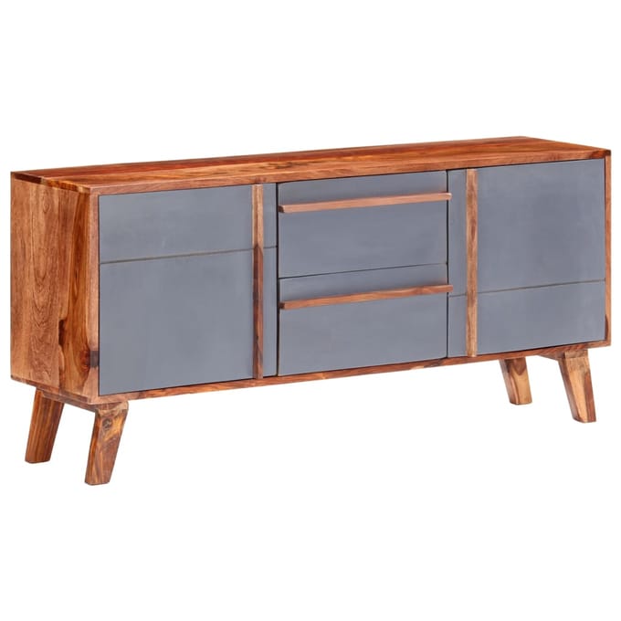 vidaXL - Dressoir - 120x30x55 - cm - massief - hout - grijs