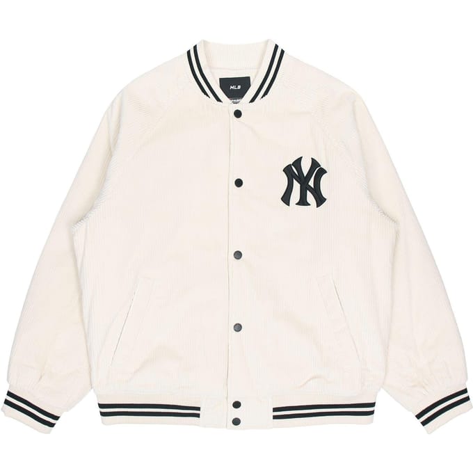 MLB Losse Corduroy Baseballjack Uniseks jassen Crème 3AJP02016-50CRS L white