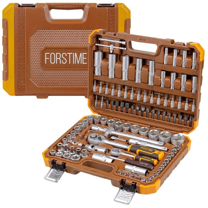 FORSTIME - Gereedschapskoffer - 108-delige set - Chroom-Vanadium