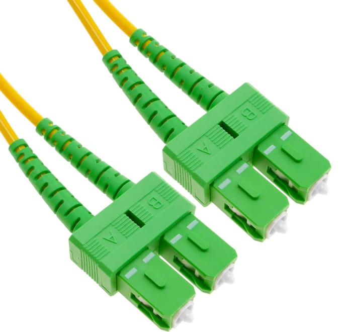 BeMatik - Glasvezelkabel SC / APC naar SC / APC single mode duplex 9/125 van 2 m OS2
