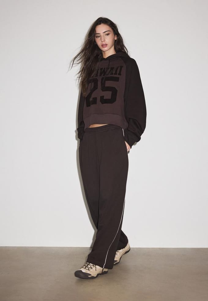 Stradivarius Joggingbroek met bies en stoppers  Bruin XS