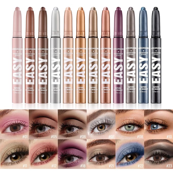 Metallic Parelmoer Oogschaduw Stick Shimmer Blauwe Oogschaduw Verhelderende Highlighter Oogschaduw Pen Waterdichte Eyeliner Make-up