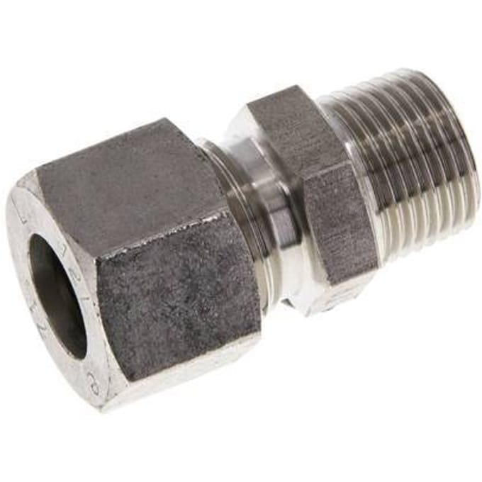 12L & R3/8'' RVS Rechte Snijringkoppeling Buitendraad 315bar ISO 8434-1