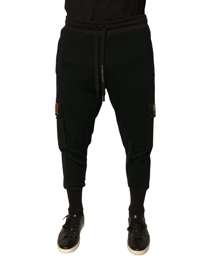 Zwarte Cargo Joggingbroek Casual Stijl