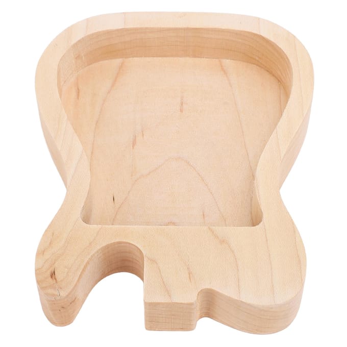 Gitaarplectrum Doos Esdoornhout Gitaarvorm Compact Plectrum Opberg Houder voor Oefening beige