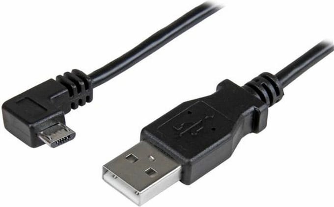 StarTech.com Right Angle Micro-USB Type B Charge & Sync Cable M/M 28/24AWG - USB-kabel - 1 m