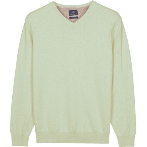 Baileys – Heren Trui – V-hals Pullover – Pima Katoen - Soft Green – 618100-71