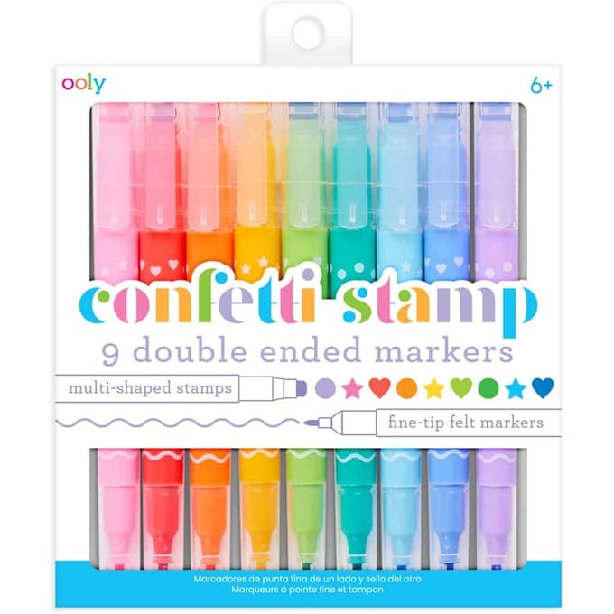 Ooly - Confetti stamp - Dubbelzijdige stiften