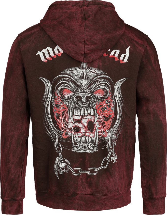 Motörhead Trui met capuchon - Warpig Flames - M - voor Mannen - donkerrood