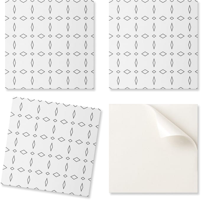 Vinyl wandtegels set met geometrisch ruitpatroon, 20x20x20 cm