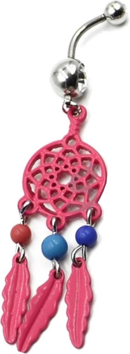 Fako Bijoux® - Navelpiercing - Dreamcatcher Retro - Roze
