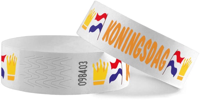 CombiCraft Koningsdag Tyrex polsbandjes full colour opdruk - per 100 stuks
