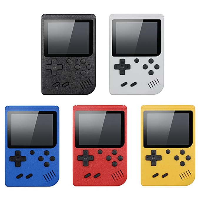 Console de jeu Portable avec manette de jeu, écran couleur de 3 pouces, 500 jeux rétro intégrés blanc