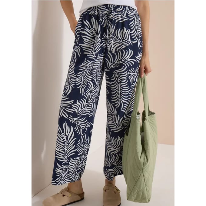 Wide Leg Broek met print en galonstrepen