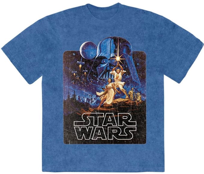 Disney Star Wars - Luke & Leia Pose Heren Tshirt - M - Blauw