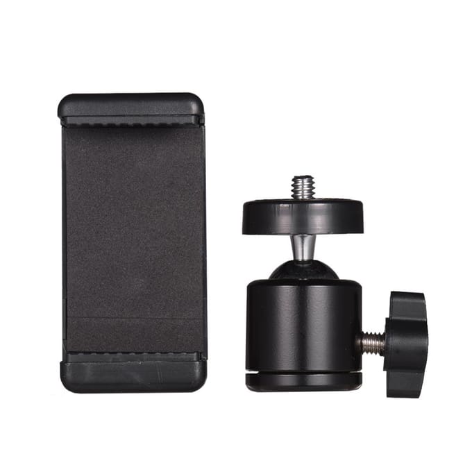 Verstelbare telefoonhouder Smartphoneclip + flexibele kogelkopadapterbevestiging With Ballhead Adapter black