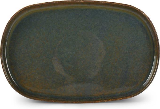 Bonbistro Plat bord 34x22xH2cm groen Pila (Set van 3)