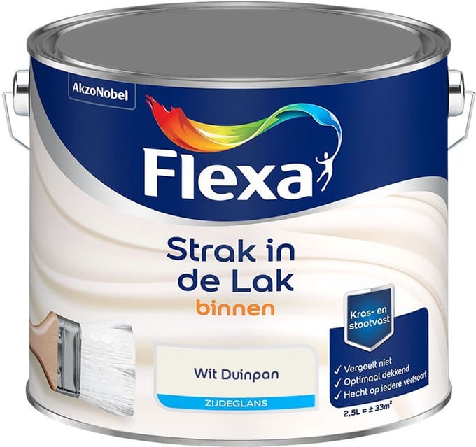 Flexa - Strak In De Lak Binnenlak Zijdeglans - Wit Duinpan - Mengverf - 2,5 L