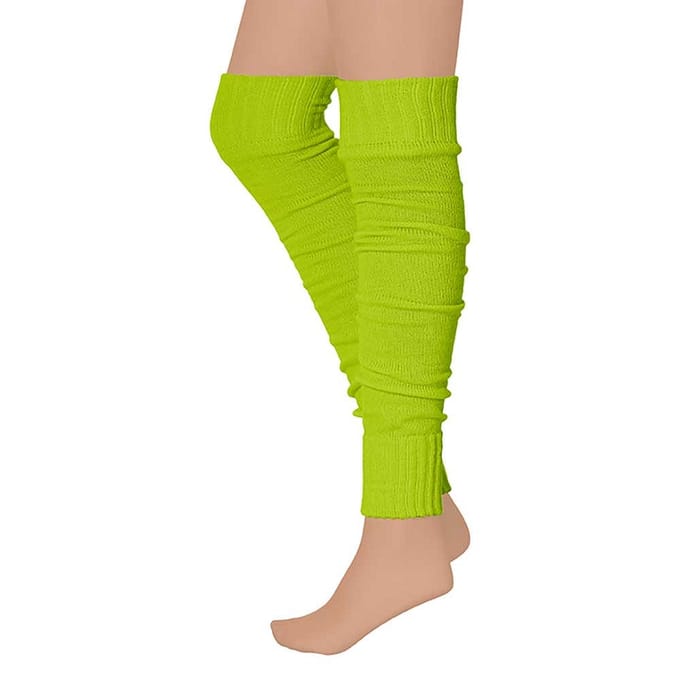 Apollo - Overknee beenwarmers - Fluor Geel - One Size - Feestkleding - Beenwarmers carnaval - Warme Beenwarmers