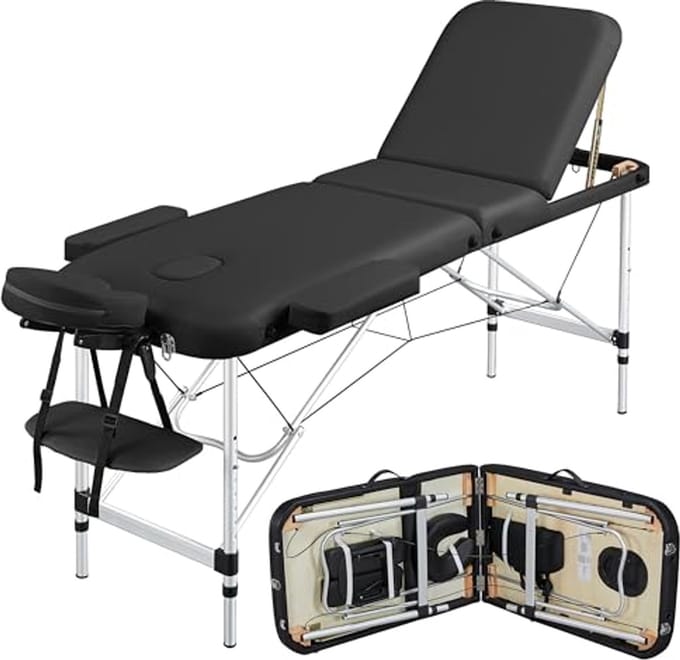 Draagbare Massagetafel met 3 Zones en Verstelbare Hoogte voor Professioneel Gebruik