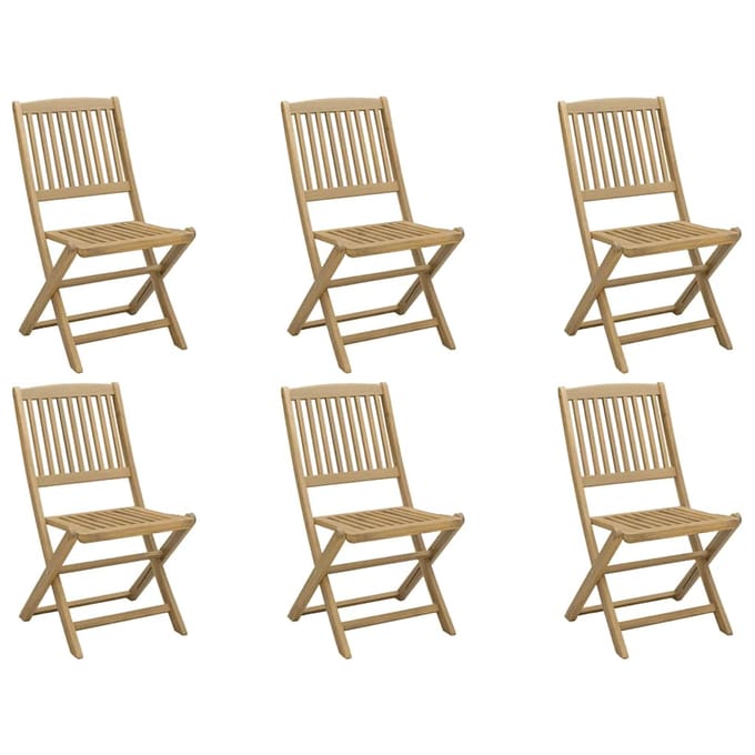vidaXL - Klapstoelen - 6 - stuks - 48,5x57x90 - cm - Massief - acaciahout