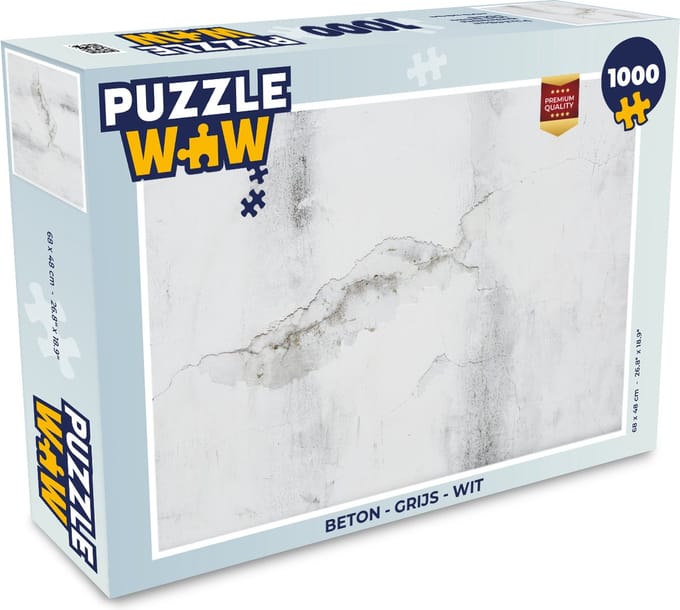 Puzzel Beton - Grijs - Wit - Legpuzzel - Puzzel 1000 stukjes volwassenen
