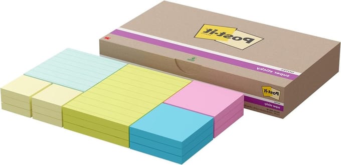 Super Sticky Notes - Diverse Kleuren Gemengde Maten - 90 Vellen - 18 Pads Office Sticky Notes