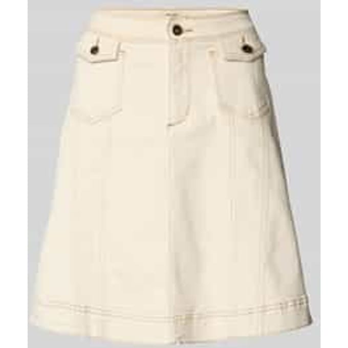 Jeansrok met klepzakken, model 'Colette'