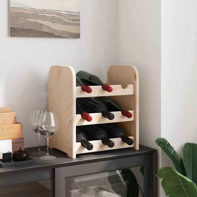 vidaXL - Wijnrek - 33x25x37 - cm - massief - grenenhout