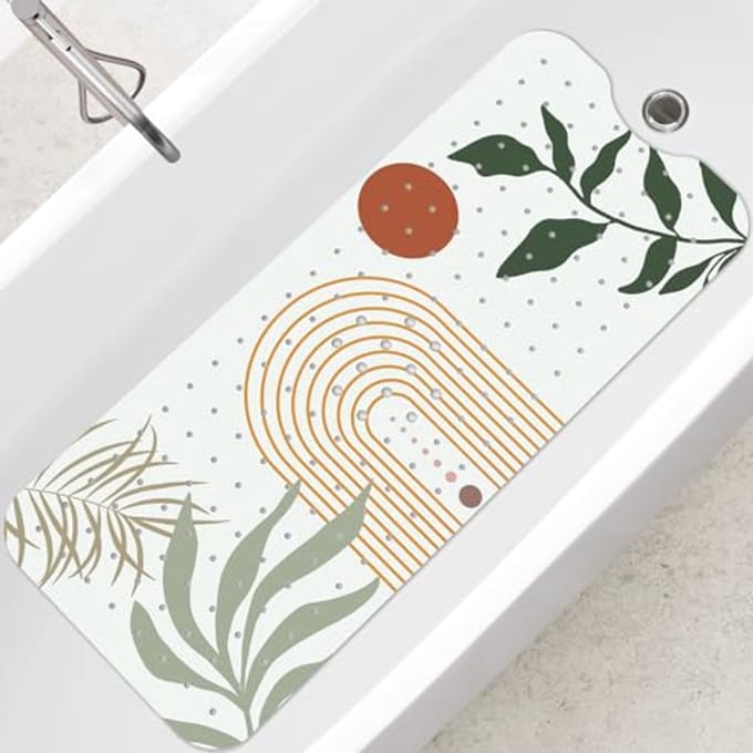 Antislip Boho Badmat 100 x 40 cm - Extra Lange Antislip Douchematt