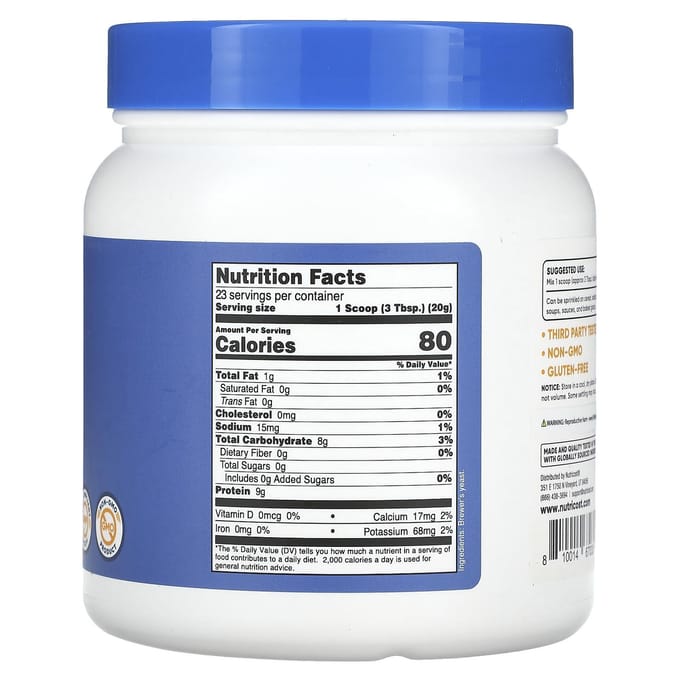 Nutricost, Brouwersgist, Ongezoet, 16 oz (454 gr)