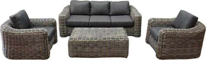 Las Palmas stoel bank loungeset 4-delig grijs