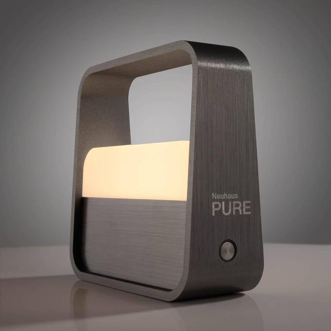 LED tafellamp op batterijen PURE Go, grijs, aluminium