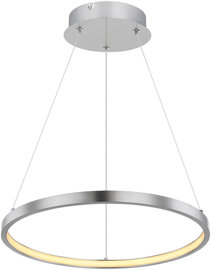 LED hanglamp met enkele ring | Ø 38,5cm | Nikkel | Cirkelvormige hanglamp