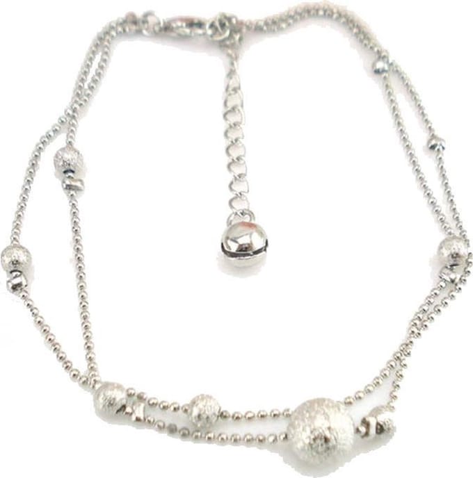 Fako Bijoux® - Enkelbandje - Enkelsieraad - Balletjes Glitter