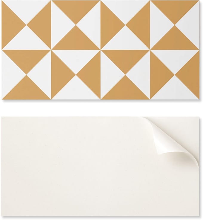 Zelfklevend decoratief vinylpaneel met print, 120x60 cm, geometrisch driehoekspatroon