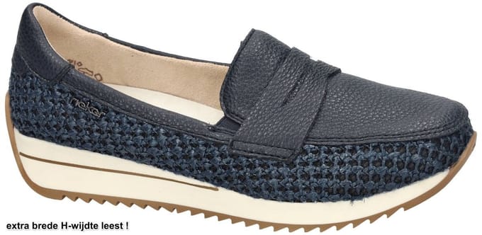 Rieker -Dames - blauw donker - ballerina's & mocassins - maat 43
