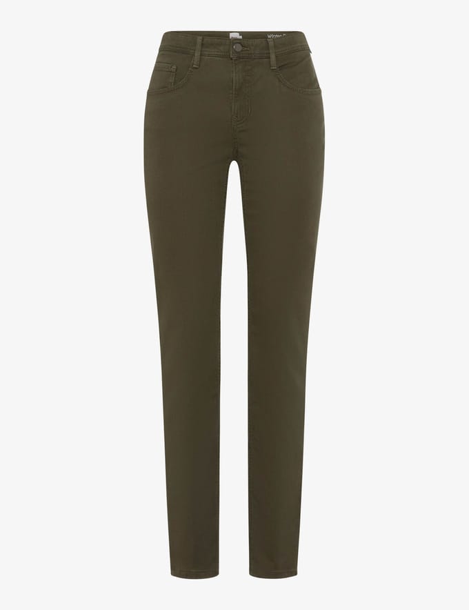 Regular fit recht broek van mix van katoen en lyocell met mix van modal, katoen en elastaan model 'MARY'