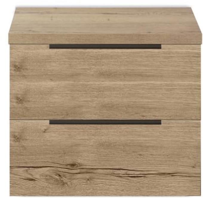 Seville Badmeubelset 60 cm - Wastafelblad Natuur Eiken Edge Greep