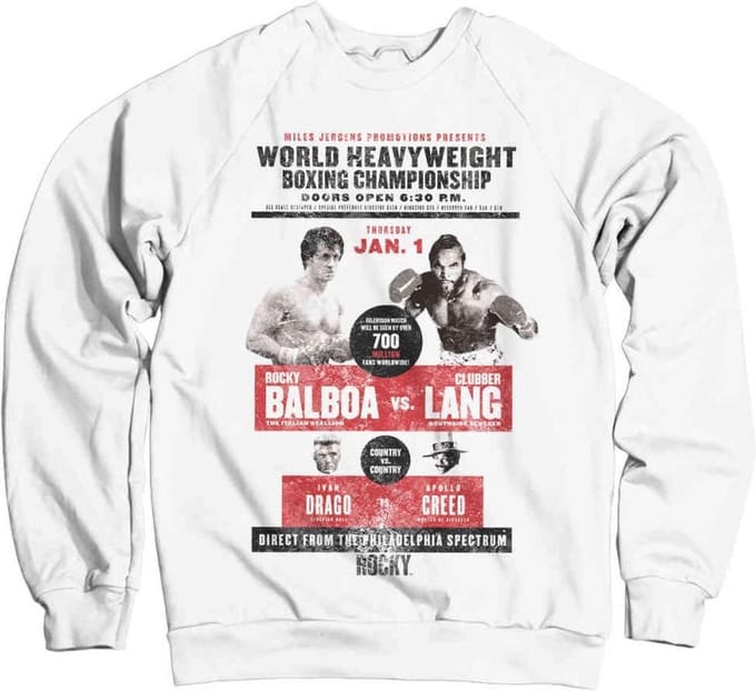 Rocky Sweater/trui -M- World Heavyweight Poster Wit